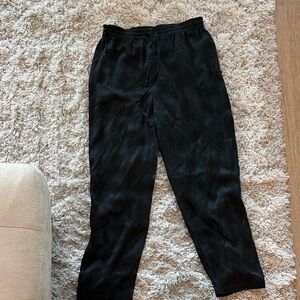 100% Silk Black Drawstring Pants